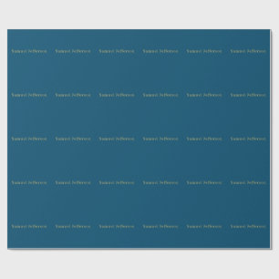 Papel De Regalo Oro Azul Nombre Profesional Moderno Minimalista