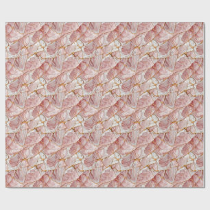 Papel De Regalo Oro Blanco Rosa Vidrio Elegante Mármol Estético