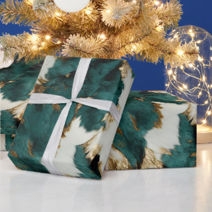Papel De Regalo Oro blanco verde