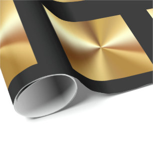 Papel De Regalo Oro con clase y negro