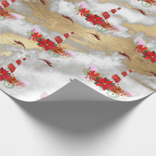 Papel De Regalo Oro del rosa rojo del mármol de los días de fies