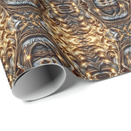 Papel De Regalo Oro Entrelazado