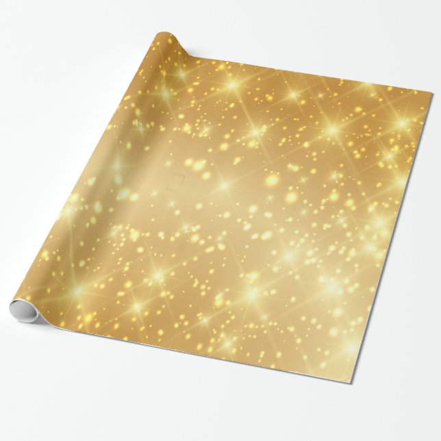 Papel De Regalo Oro espumoso (Desenrollado)