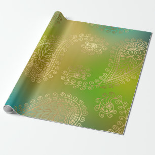 Papel De Regalo Oro Falso Árabe Bollywood de Hoja