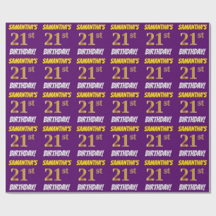 Papel De Regalo Oro falso/de imitación de la púrpura, "21ro