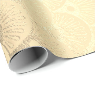 Papel De Regalo Oro geométrico de los Seashells del art déco más