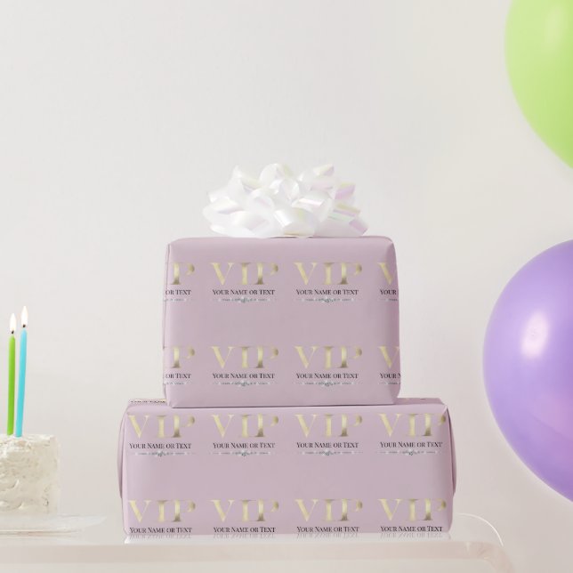 Papel De Regalo Oro Glamuroso VIP sobre Rosa (Regalos de fiesta)