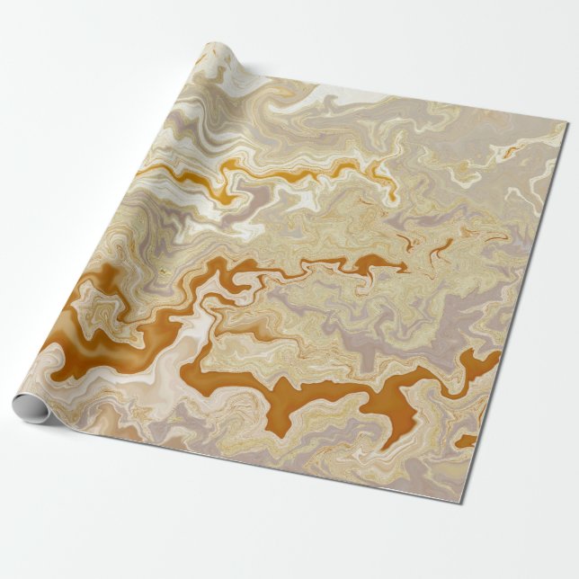 Papel De Regalo Oro Marbelizado (Desenrollado)