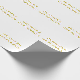 Papel De Regalo Oro Metálico y Elegante Moderno Profesional Blanco