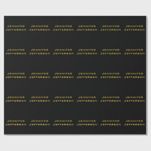 Papel De Regalo Oro Metálico y Elegante Moderno Profesional Negro