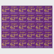 Oro morado, imitación "62° cumpleaños"