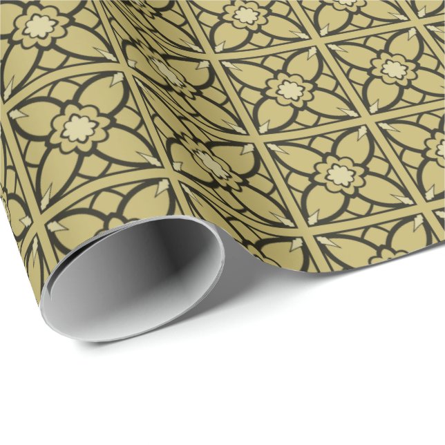 Papel De Regalo Oro negro 'N' (Esquina del rollo)