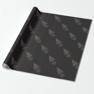 Papel De Regalo Oro negro superior elegante del navidad