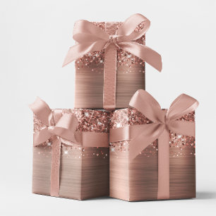 Papel De Regalo Oro Rosa Brillante Glam