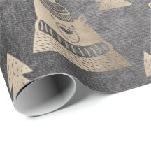 Oro rosa de bonito dulce estampado de oso de Navid