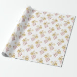 Papel De Regalo Oro Rosa y Oro de la temática del vino francés<br><div class="desc">Papel de envolvimiento de viñas de uva de época de París.</div>