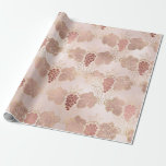 Papel De Regalo Oro Rosa y Rubor temática del vino francés<br><div class="desc">Papel de envolvimiento de viñas de uva de época de París.</div>