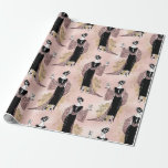 Papel De Regalo Oro Rosa y vino Rubor de estilo Art Déco rosa<br><div class="desc">Rosa de oro y parís rosa de color rosa vintage del arte del vino nuevo patrón de papel de envoltura.</div>