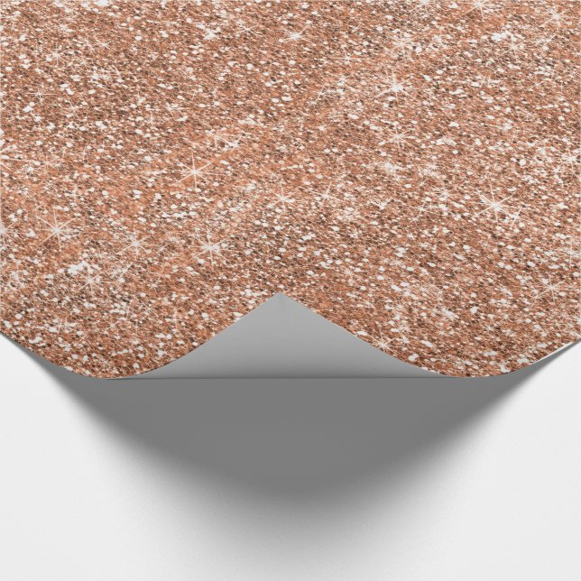 Papel De Regalo Oro subió purpurina (Esquina)