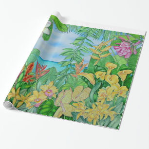 Papel De Regalo Oro tropical