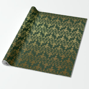 Papel De Regalo Oro verde esmeralda de piña de Hawái