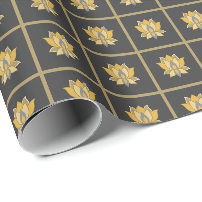 Papel De Regalo Oro y gris (Esquina del rollo)