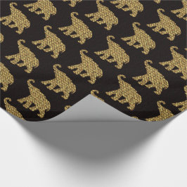 Papel De Regalo Oro y negro de los elefantes del oro