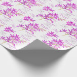 Papel De Regalo Orquídea morada boda de acuarela de flores botánic<br><div class="desc">La acuarela de orquídeas púrpura pintó el nombre personalizado de parejas bodas. Parte de la colección de bodas de flores de orquídeas moradas. Ideal para que un boda envuelva un regalo especial. Flores únicas de orquídea púrpura pintadas a mano acuarela y diseño por Sarah Trett para www.mylittleedenweddings.com</div>