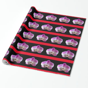 Papel De Regalo Orquídea morada y blanca