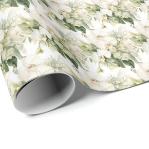 Papel De Regalo Orquídeas Blancas