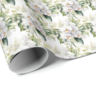 Papel De Regalo Orquídeas Blancas