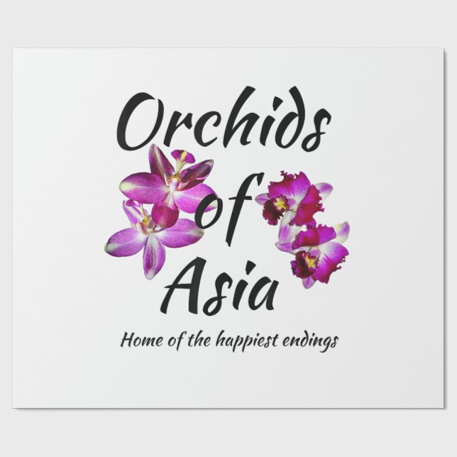 Papel De Regalo Orquídeas de Asia (Superficie plana)