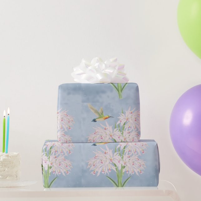 Papel De Regalo Orquídeas Florales Rosa Pastel  (Regalos de fiesta)