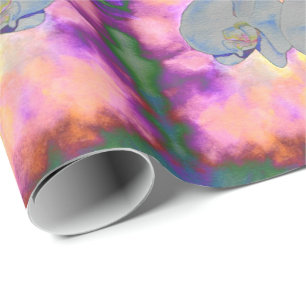Papel De Regalo Orquídeas florales tropicales abstractas en acuare