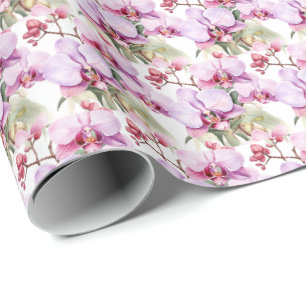 Papel De Regalo Orquídeas Pastel