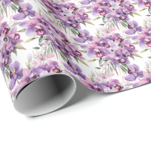 Papel De Regalo Orquídeas Purpura