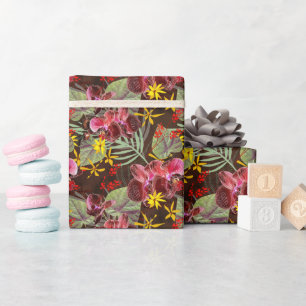 Papel De Regalo orquídeas rojas.