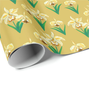 Papel De Regalo Orquídeas silvestres - Orquídeas y follaje dorados