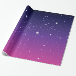 Papel De Regalo Oscuro Purple Starry Night Sky