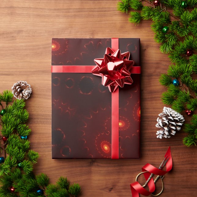 Papel De Regalo Oscuro Red Burgundy Gothic Lace Snowflake (Regalo de vacaciones)