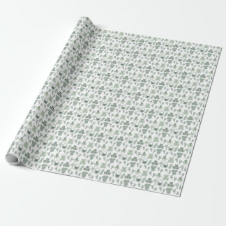 Papel De Regalo Osito ABC Huellas Chupete Sonajero Verde 