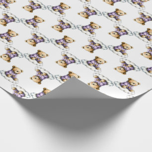 Papel De Regalo Osito de peluche lindo en una nube esponjosa pijam