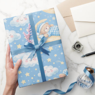 Papel De Regalo Ositos de peluche durmiendo en la luna