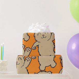 Papel De Regalo Oso Adorable Sonriente Ondeando