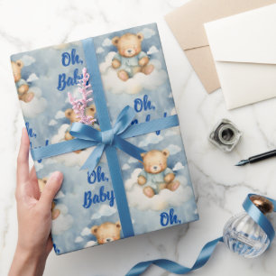 Papel De Regalo Oso Celestial Oh Niño Baby Shower