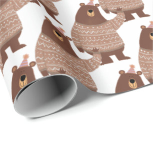 Papel De Regalo oso con tapón de almacenamiento