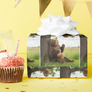 Papel De Regalo Oso con un tarro de miel