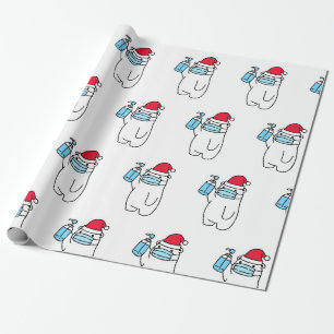 Papel de regalo OSO CUCIOSO CON MÁSCARA Y DESINFEC