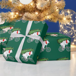 Papel De Regalo Oso Cuto Con Regalo De Árbol De Navidad Para Cicli