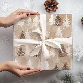Papel De Regalo Oso de invierno de Navidades rubios marrones